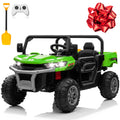 24V 4WD Ride on Truck Car with Dump Bed, 2 Seaters, Remote Control, Green L81288