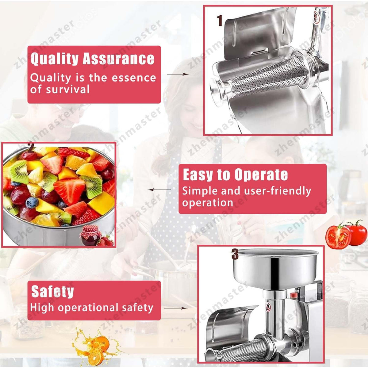 Electric Stainless Steel Tomato Strainer E4617
