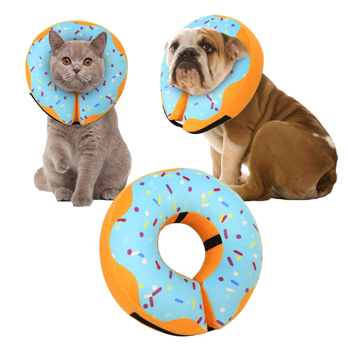 Inflatable Dog Cone Collar Alternative, Adjustable Soft Pet Neck Donut D65367