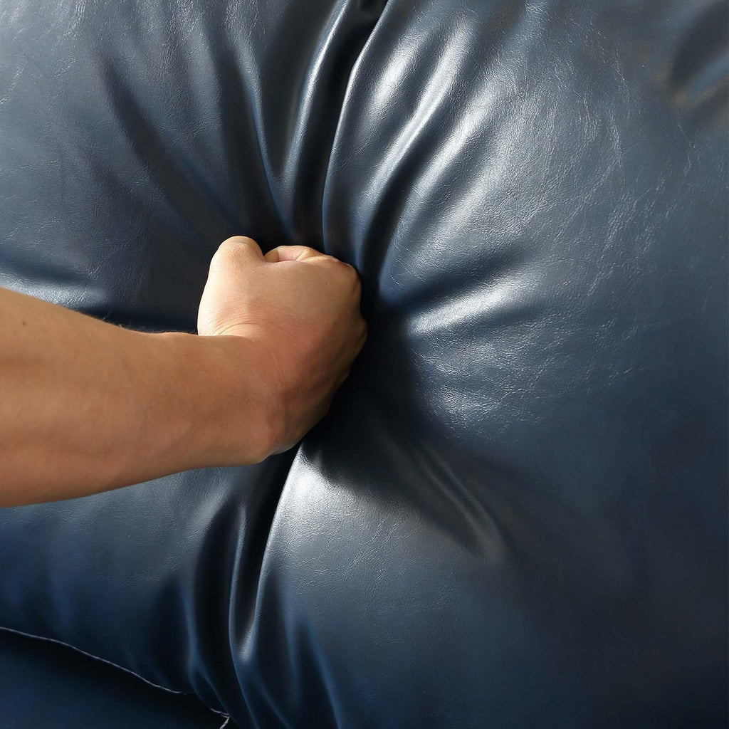 Navy Blue PU Leather Storage Loveseat Sofa P1310