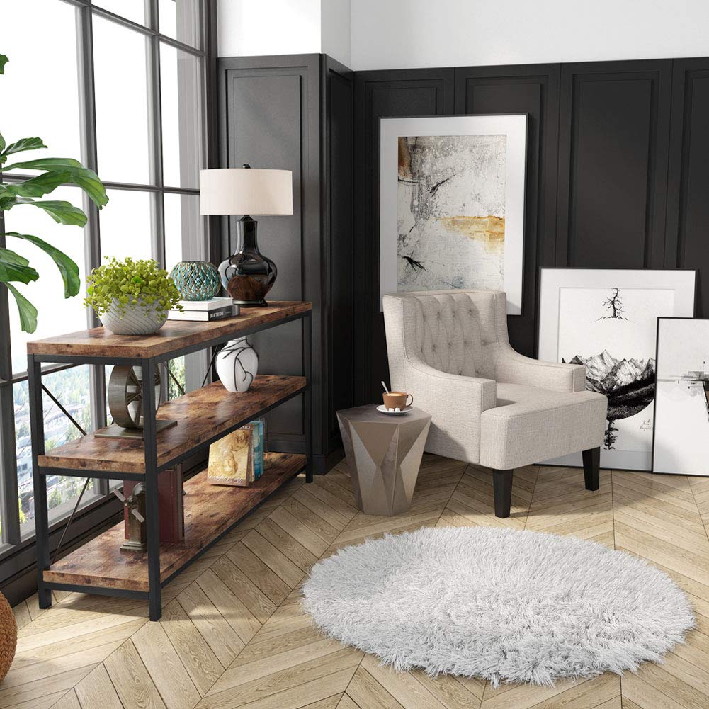 55 Inches 3 Tiers Console Table with Storage Shelves I757