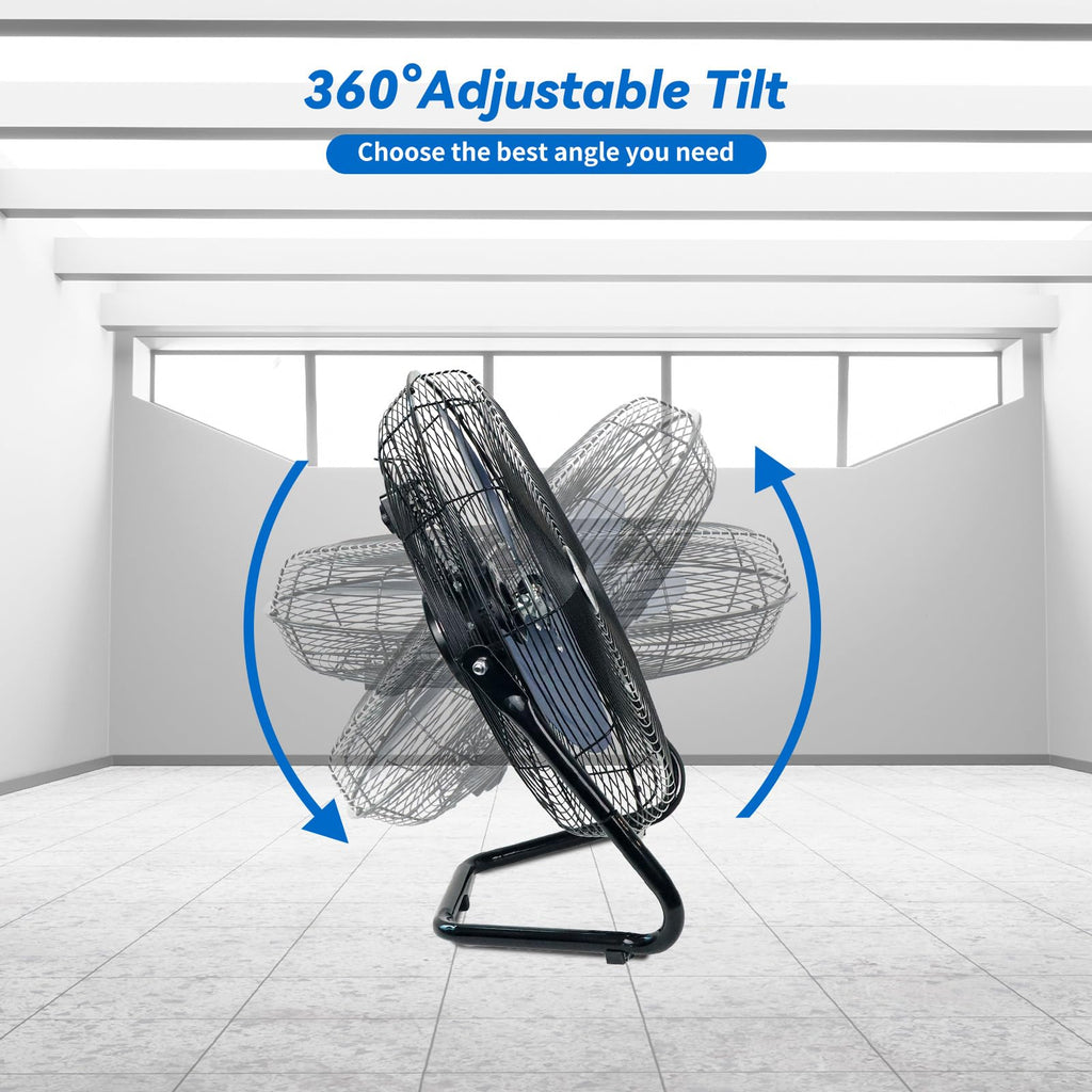 20 Inch High Velocity Floor Fan and 5000W Electric Garage Heater L3014