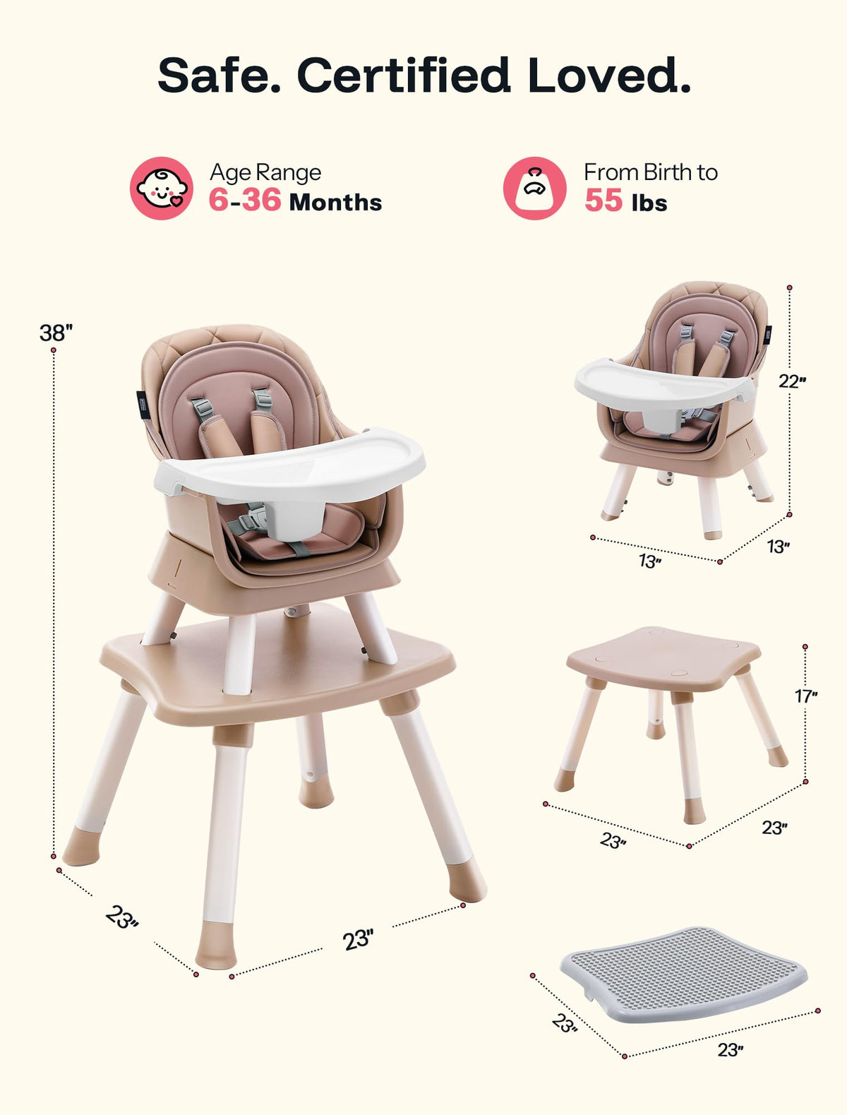 8-in-1 Convertible Baby High Chair O509