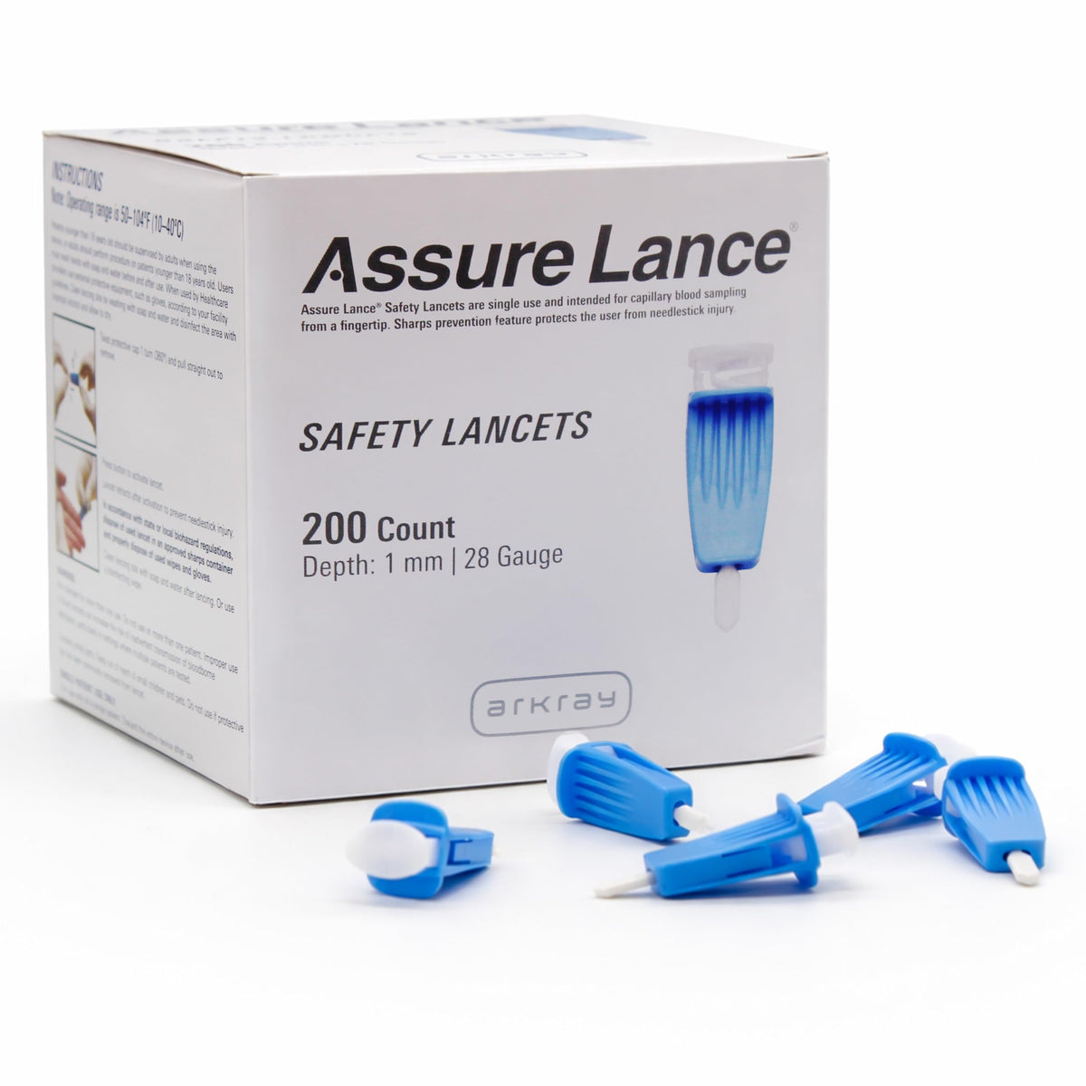 28G 1mm Safety Lancets, 200 Count L419
