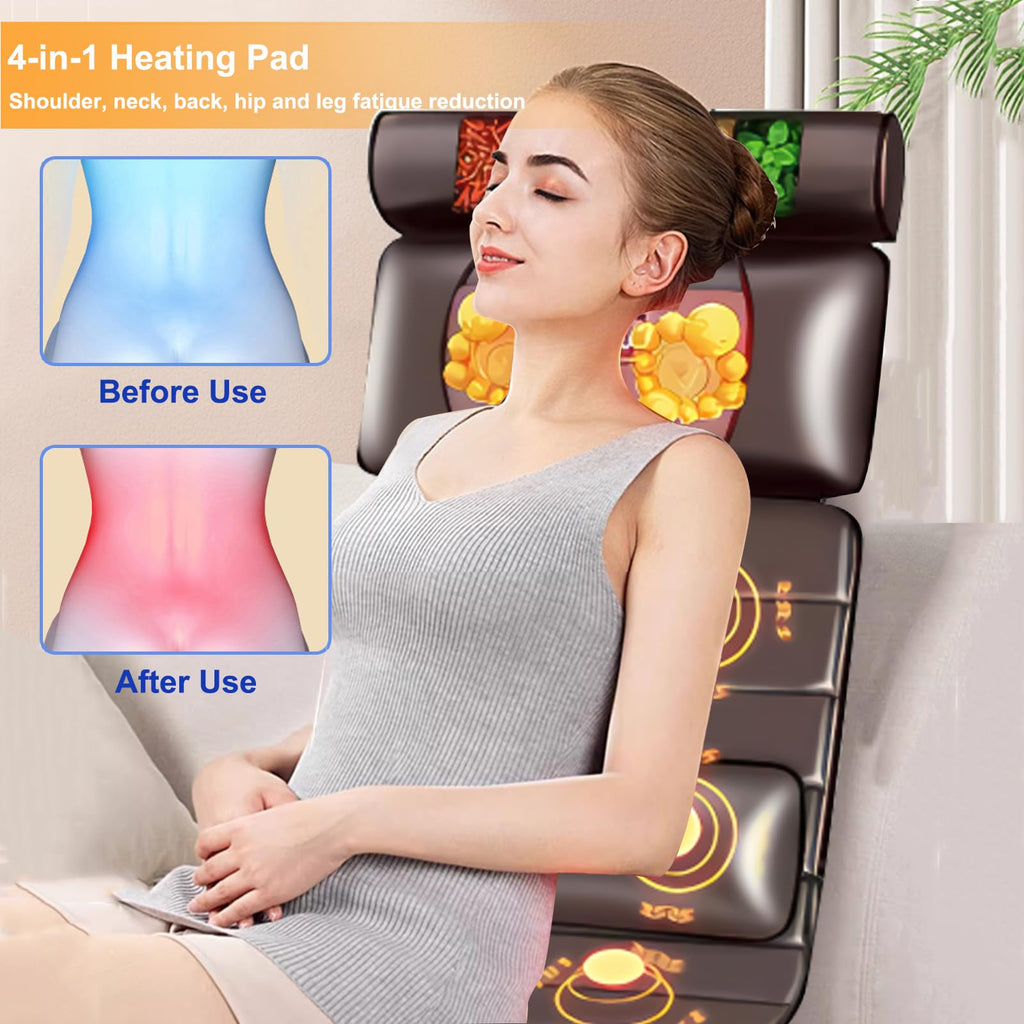 Vibration Massage Mat with Neck Headrest and Leg Foot Massagers G4528