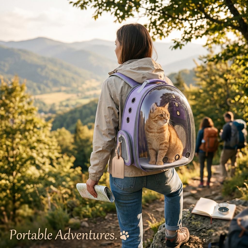 Expandable Cat Carrier Backpack with Bubble Window E334