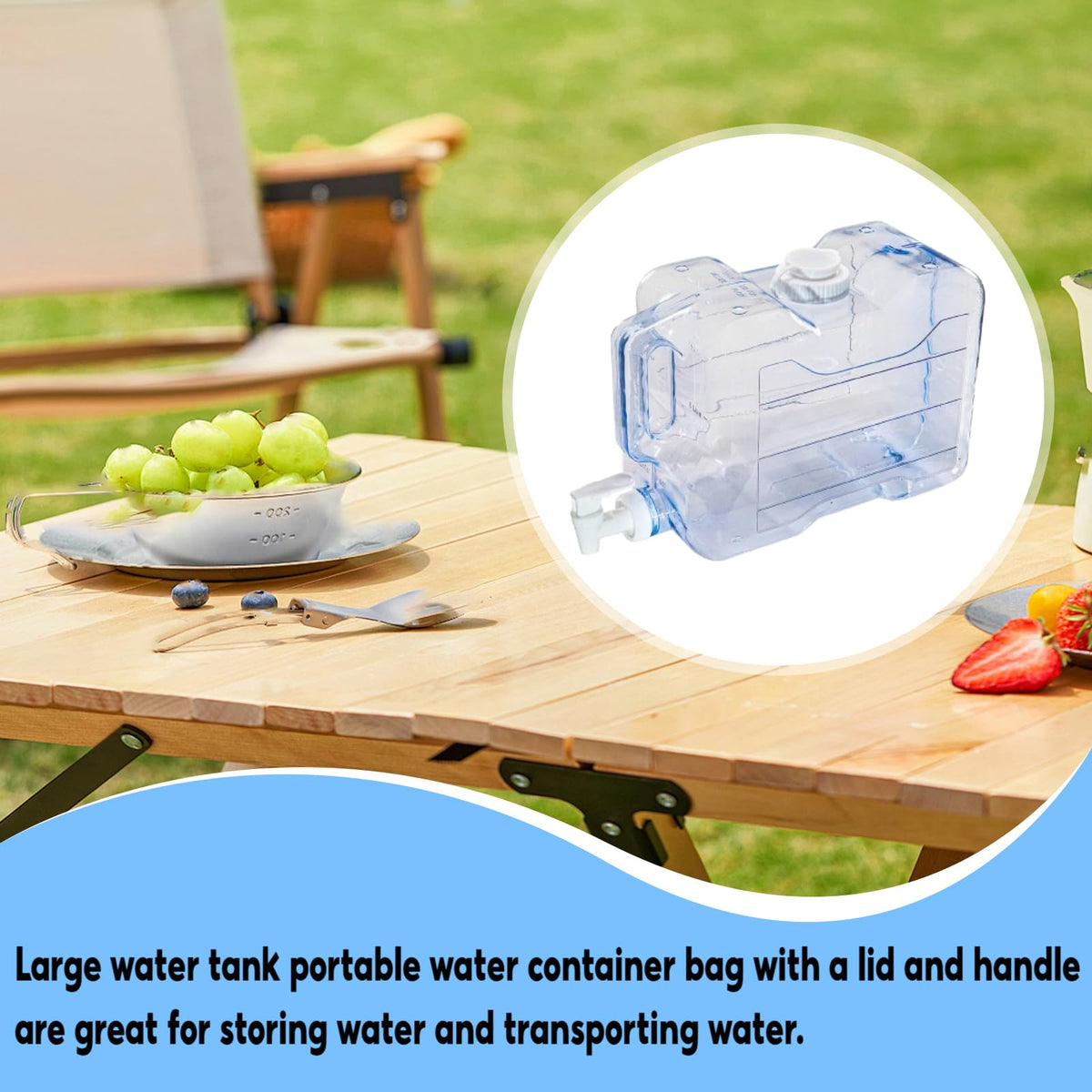 5.7L Portable Water Container with Lid and Handle N356415