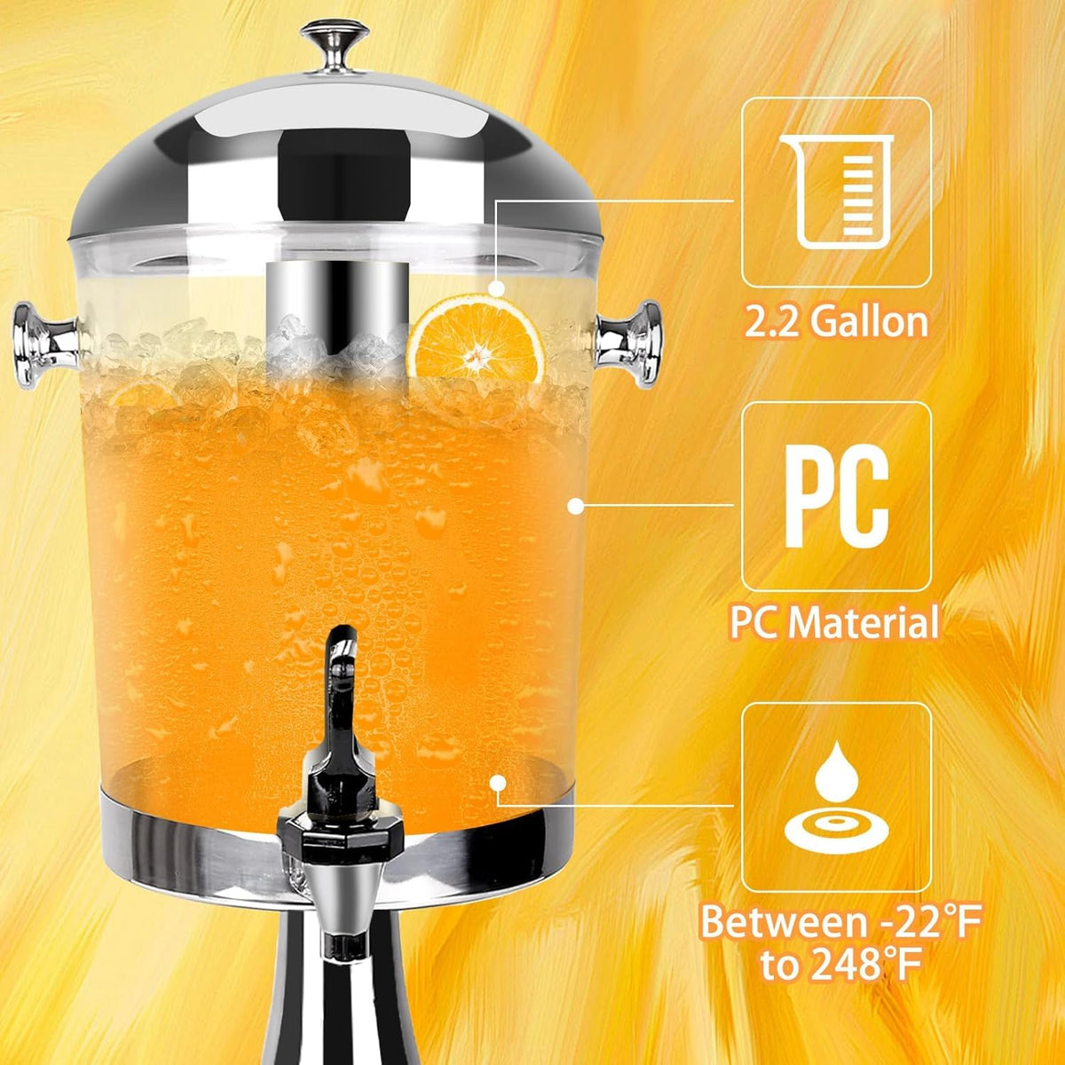 Stainless Steel Beverage Dispenser with Stand S484