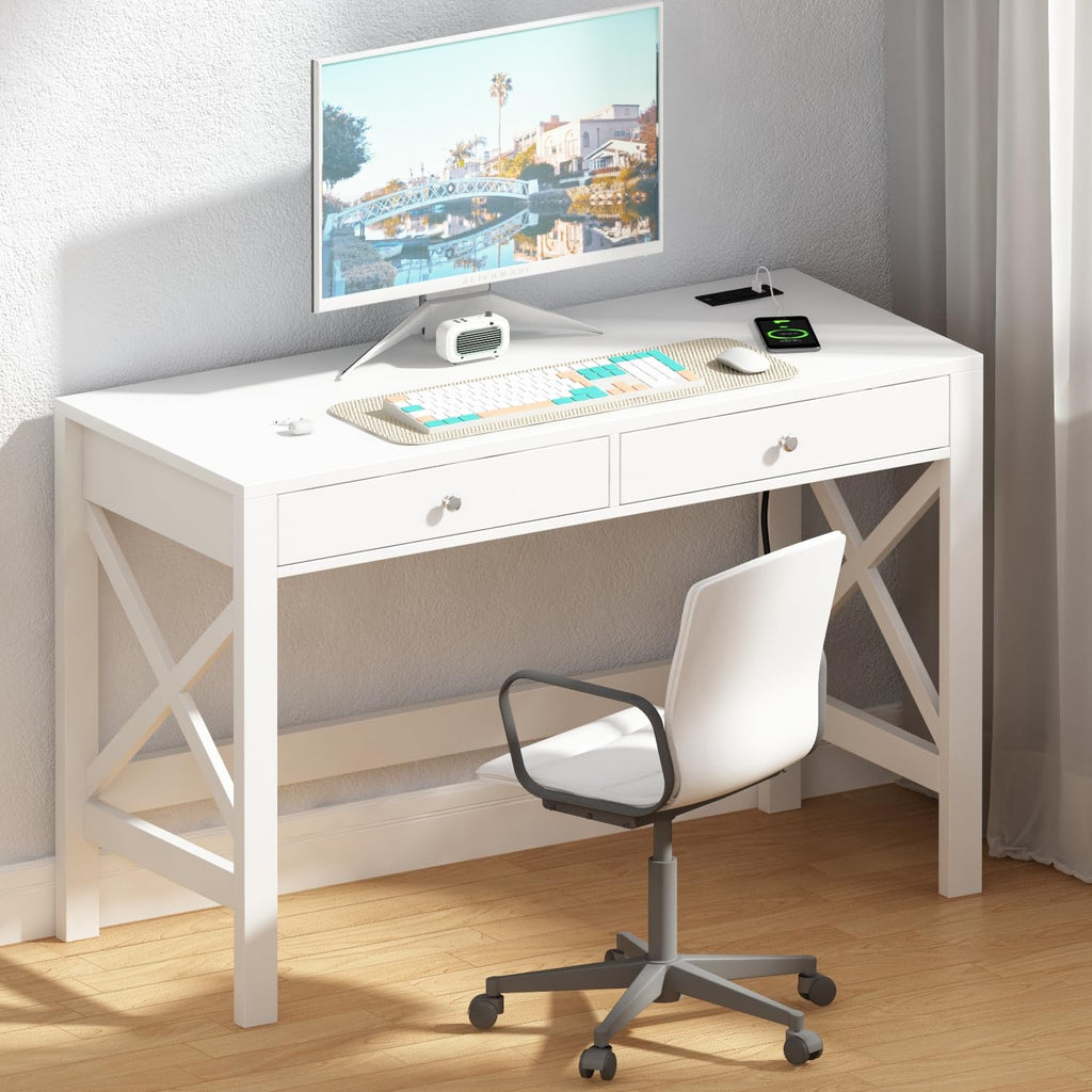 39.4 Inches Computer Desk with 2 Drawers E21974