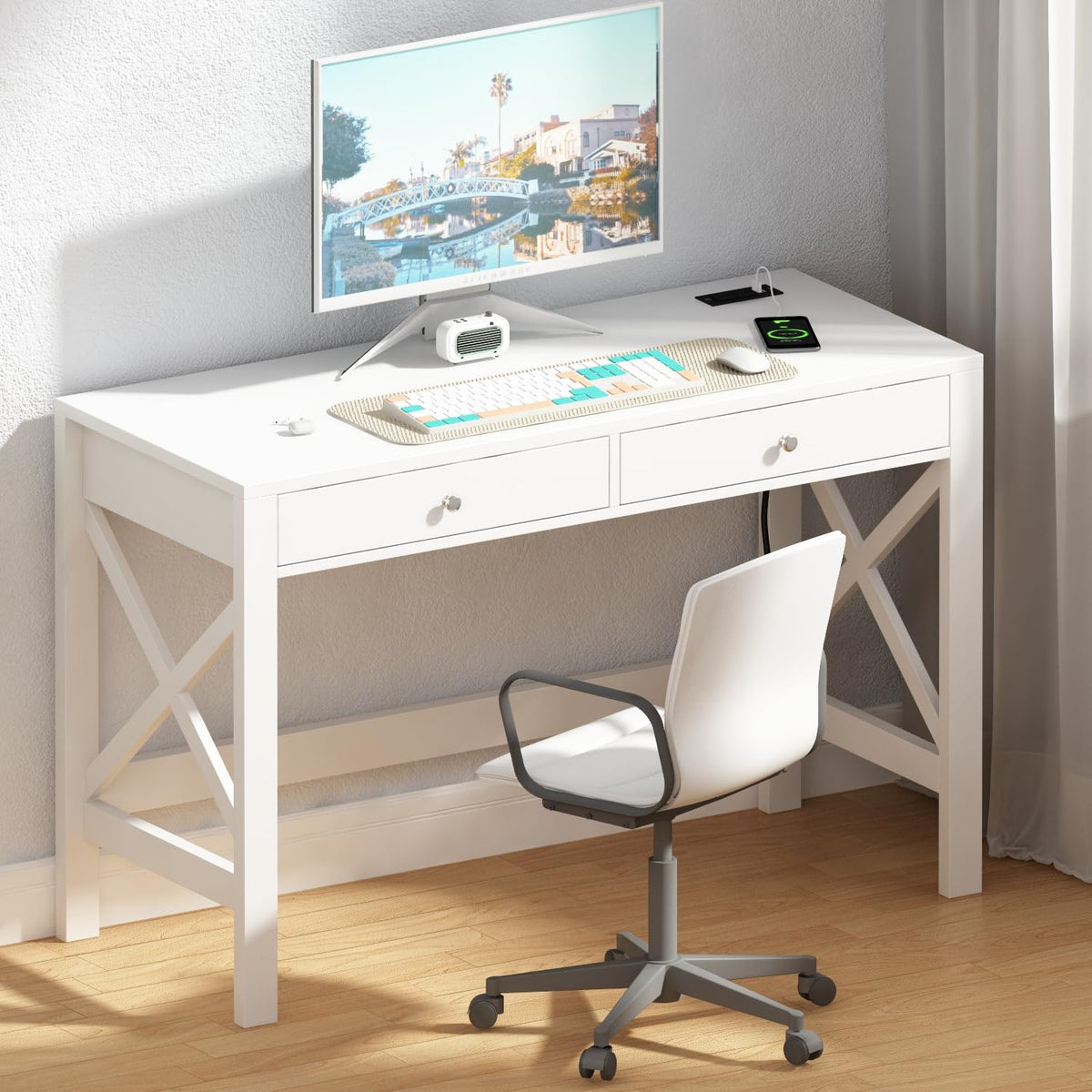 39.4 Inches Computer Desk with 2 Drawers E21974