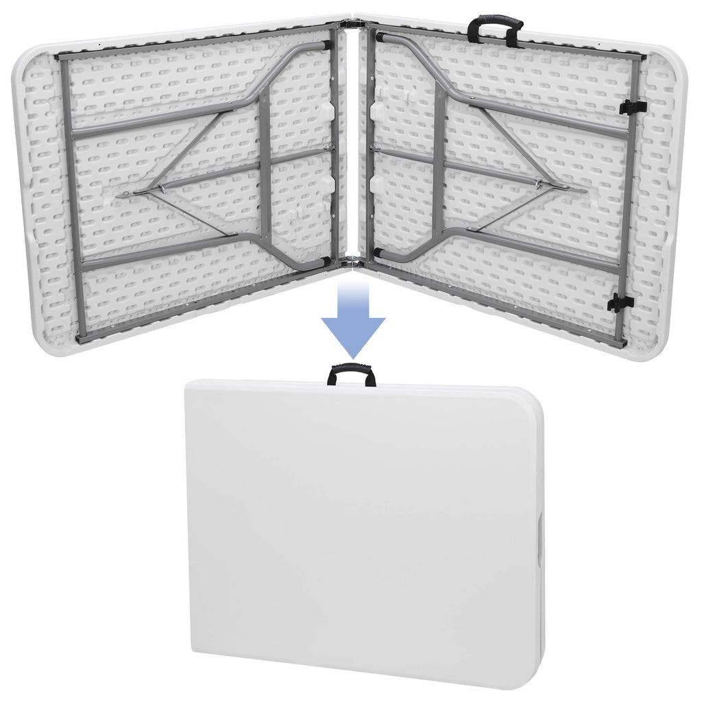 White 6Ft Heavy Duty Folding Picnic Table F2134