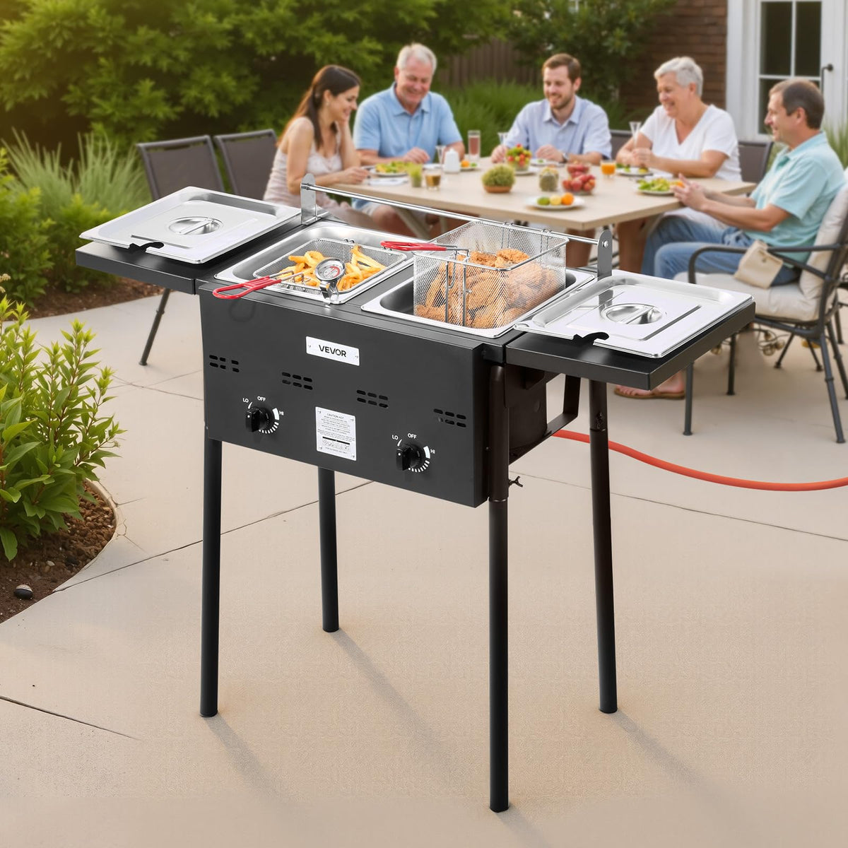 16 Qt Stainless Steel Double Burner Propane Fryer W40147