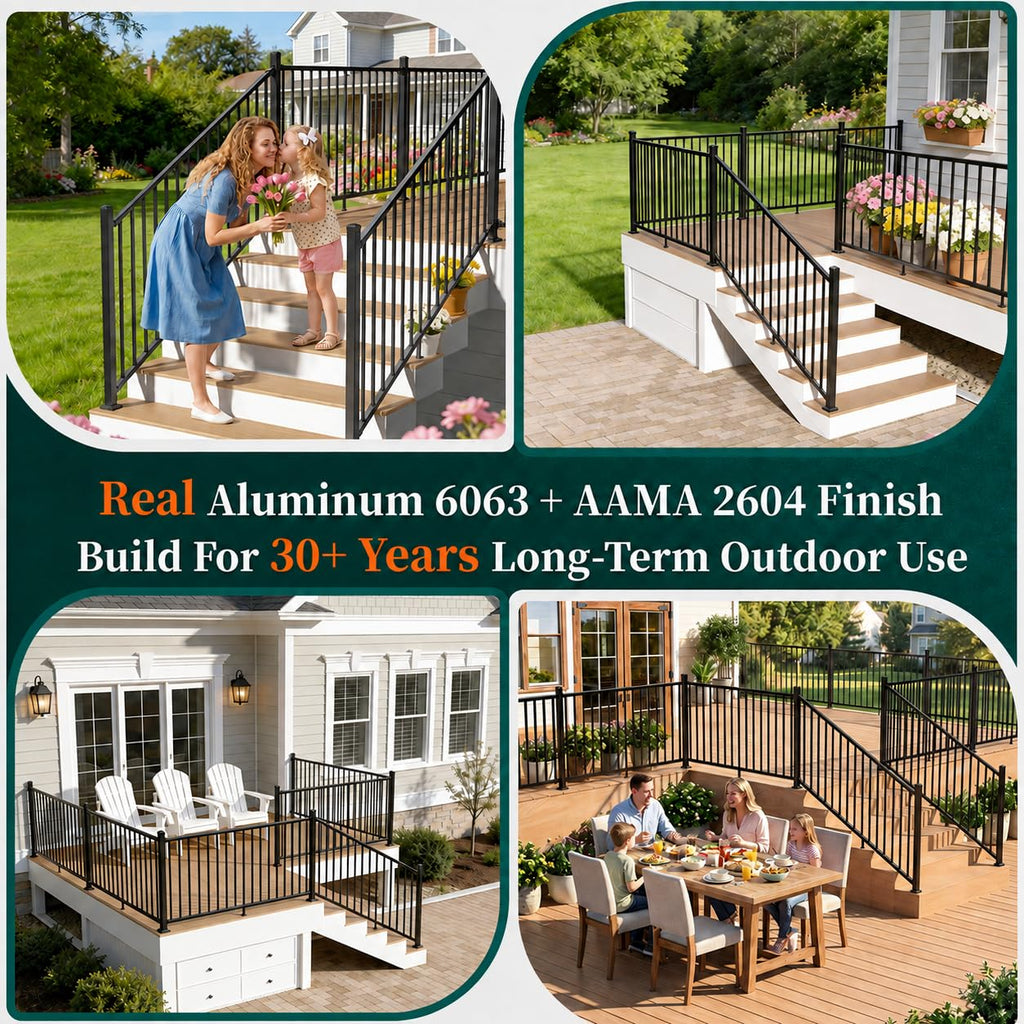 Aluminum Angle-Adjustable Stair Railing Kit S2825