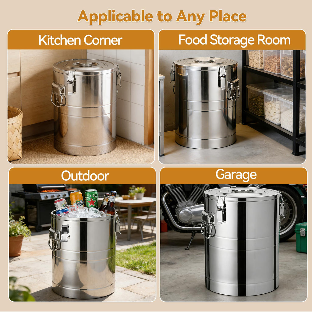 Stainless Steel Dog Food Storage Container with Scoop H11194