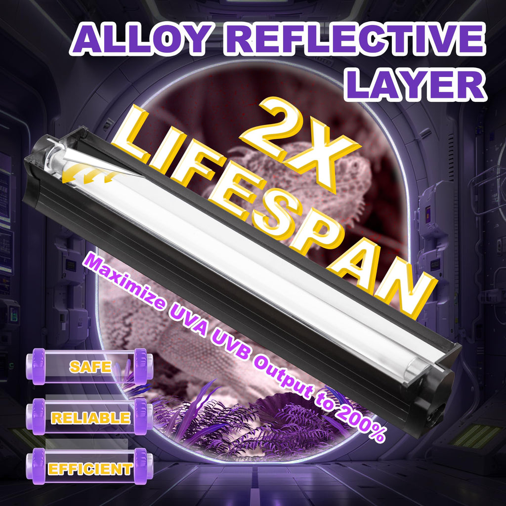 39W T5 HO UVB Fluorescent Reptile Light Combo Kit D7406