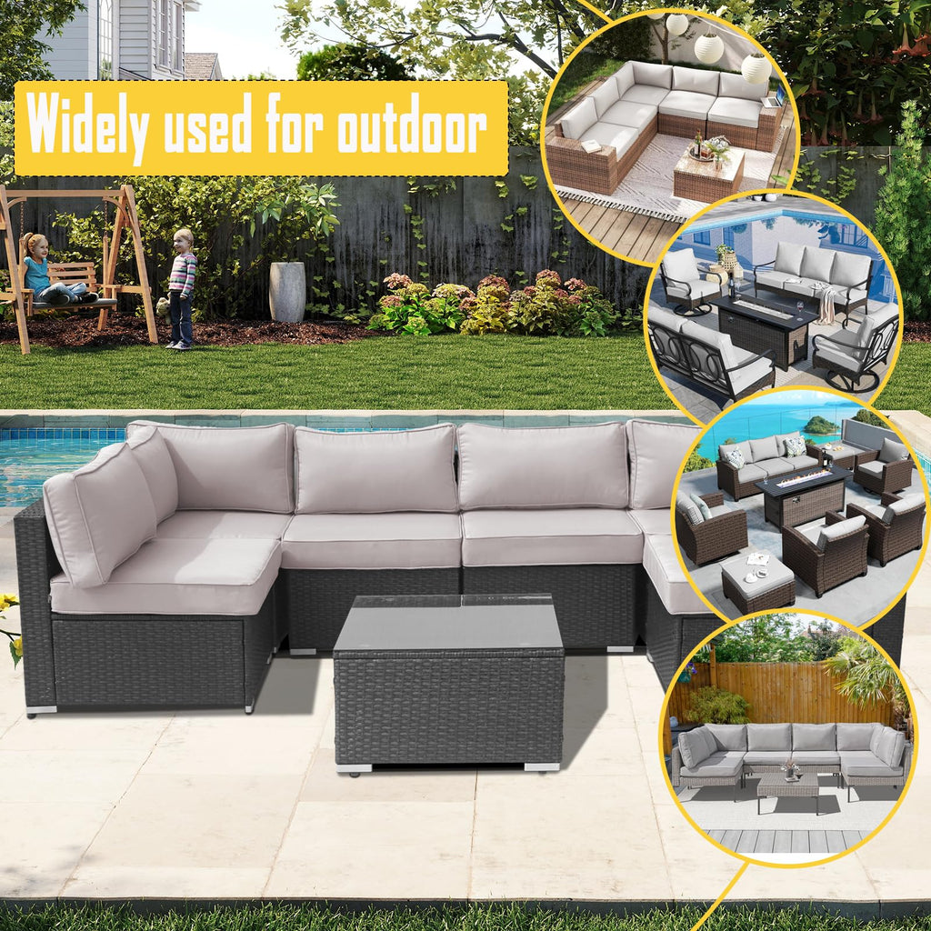 14 Piece Waterproof Outdoor Sofa Cushion Replacement with Zippers K71084