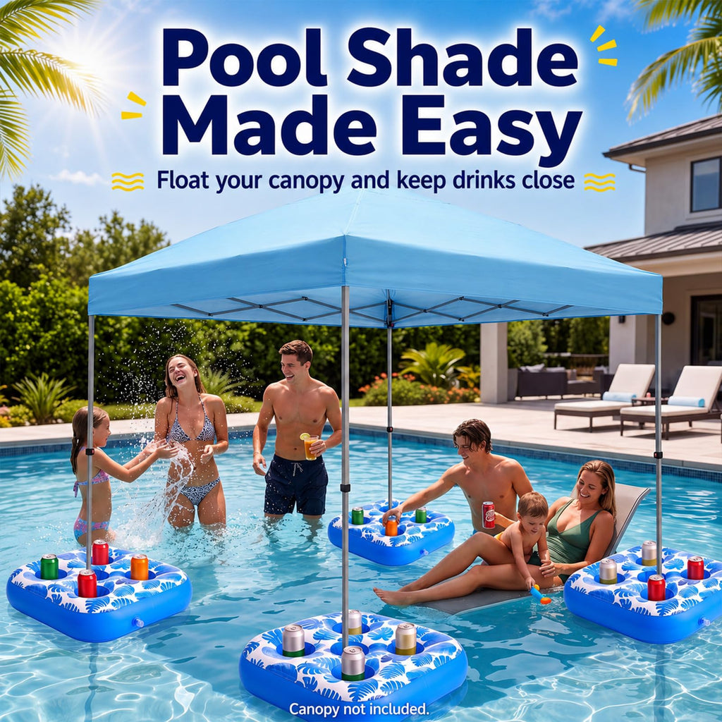 4 Inflatable Base Floats with Cup Holders I34185