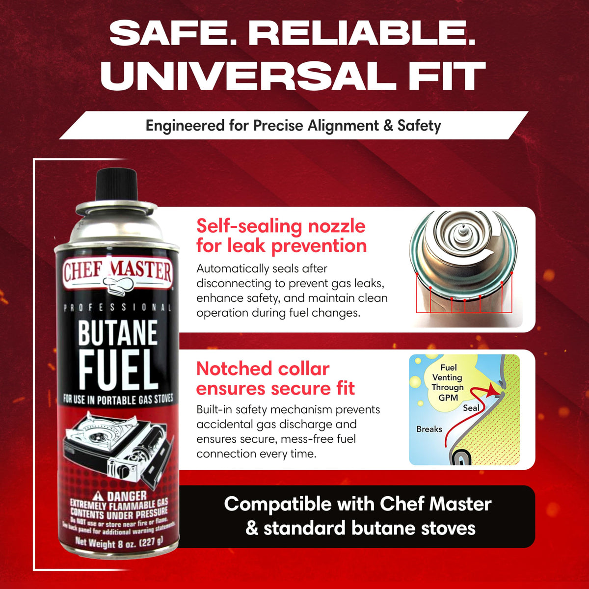 Butane Fuel Canister 8 oz 4-Pack V667977