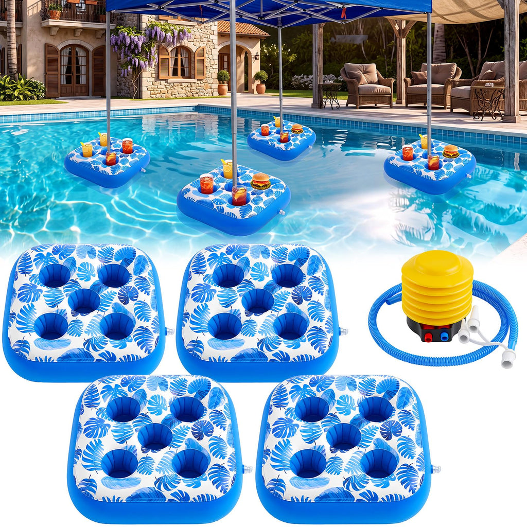 4 Inflatable Base Floats with Cup Holders I34185