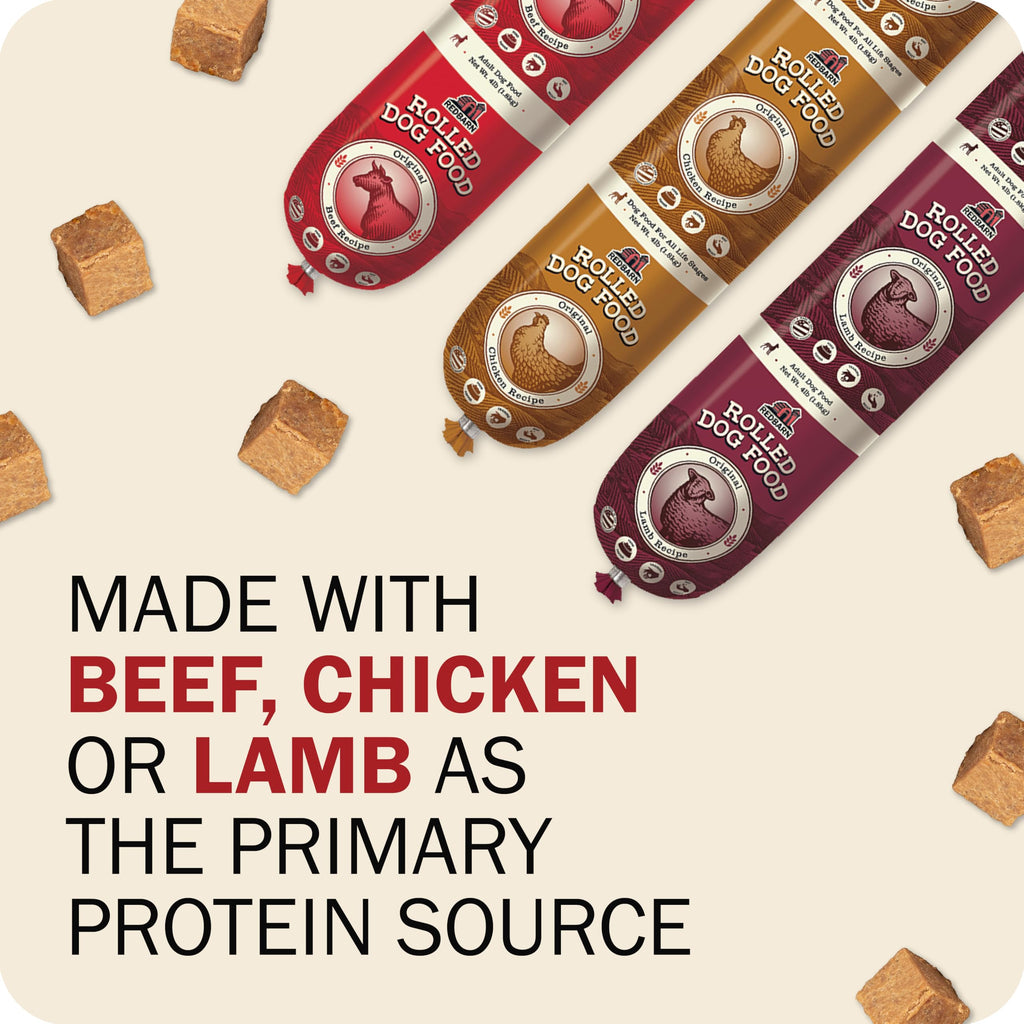 Semi-Moist Rolled Dog Food Beef Recipe 4lb 8 Rolls H481