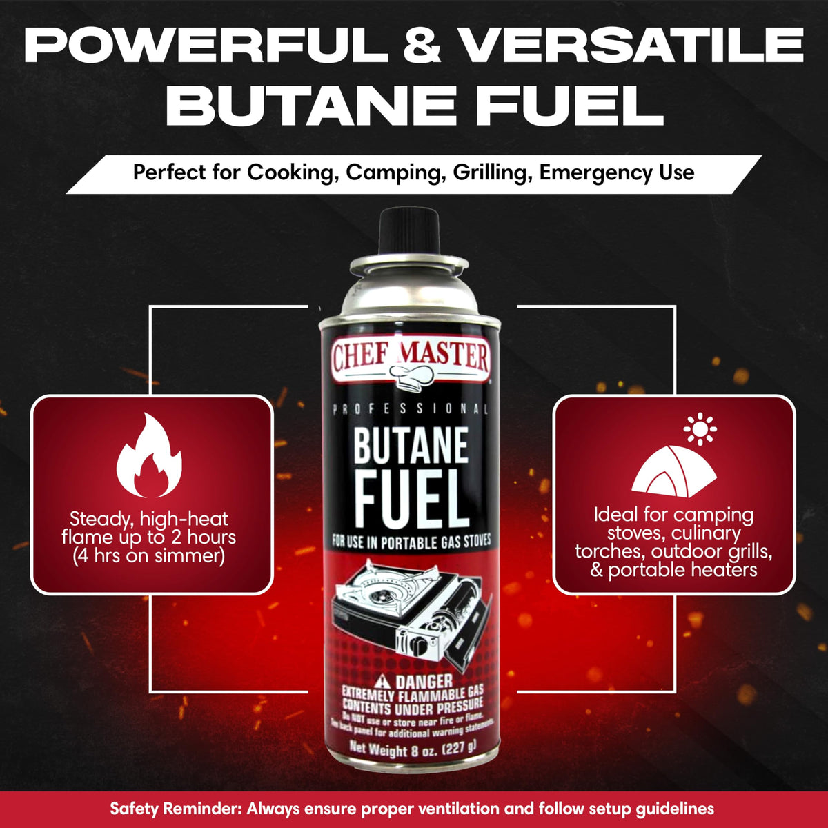Butane Fuel Canister 8 oz 4-Pack V667977