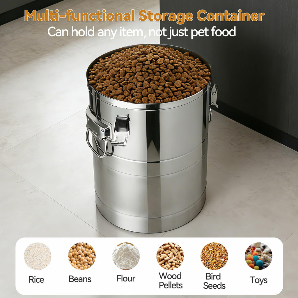 Stainless Steel Dog Food Storage Container with Scoop H11194