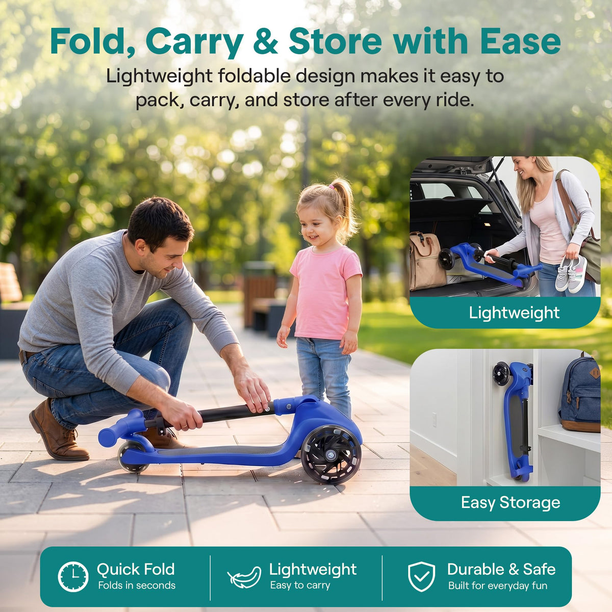 3-Wheel Toddler Scooter with LED Wheels Q1848
