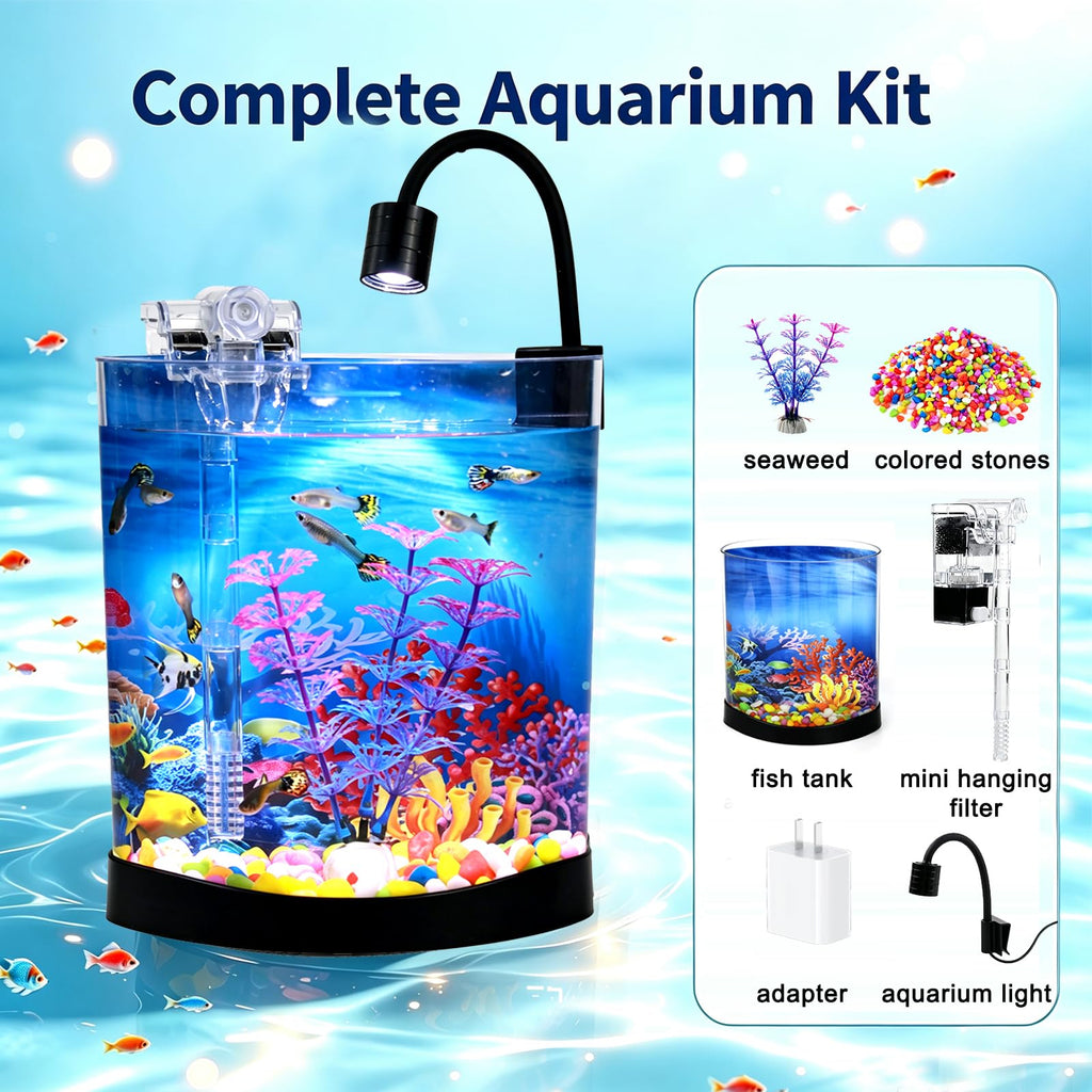 1 Gallon Half Moon Fish Tank E942118