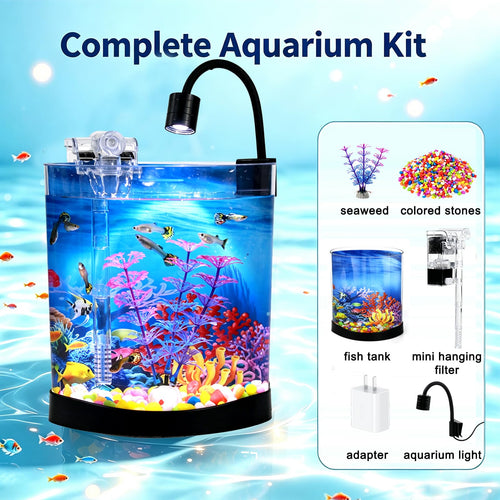 1 Gallon Half Moon Fish Tank E942118