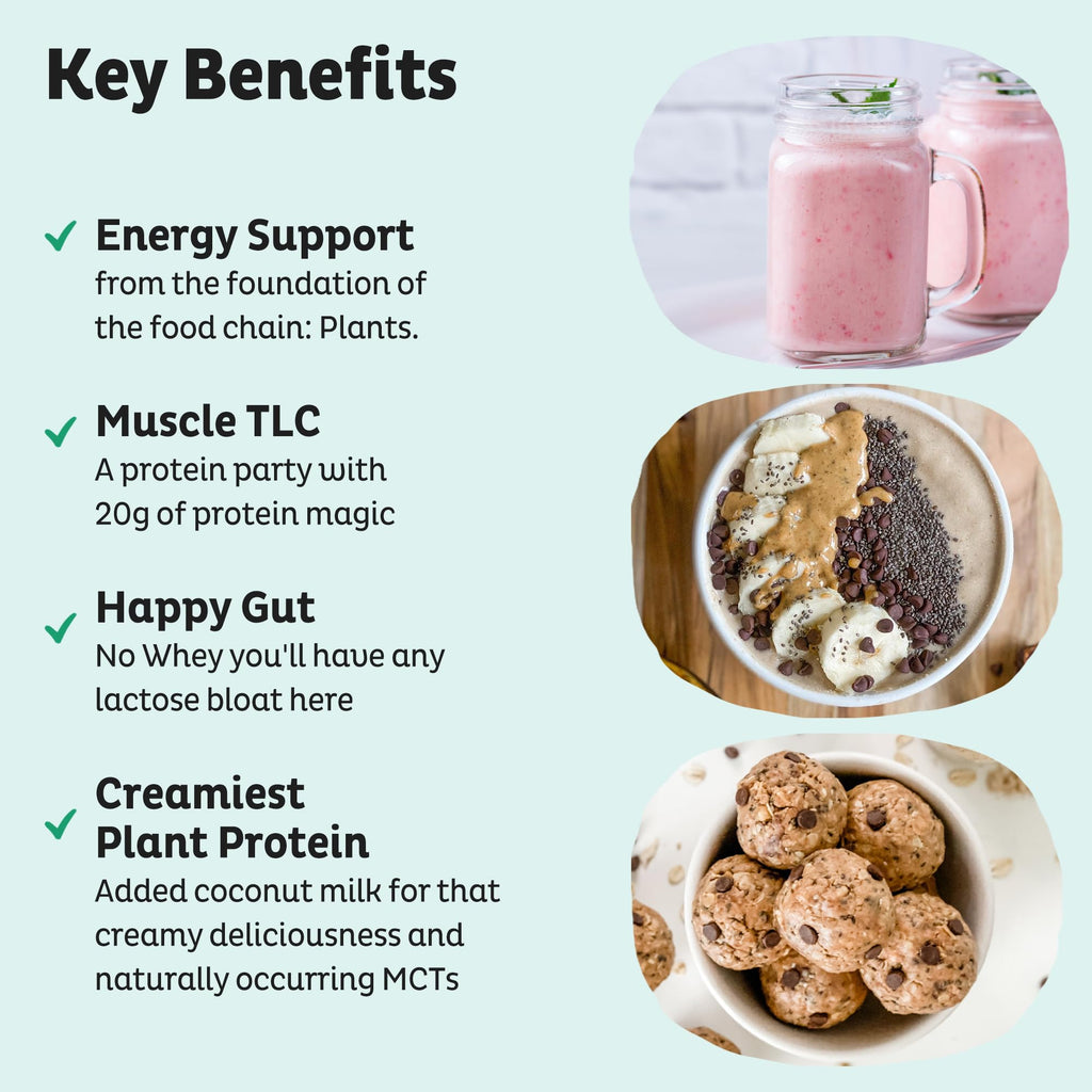 Vegan Protein Powder, Unflavored & Unsweetened Pea Protein Blend, 20 Servings C861