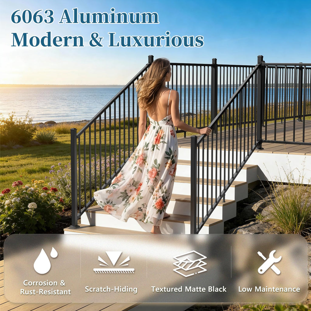 Aluminum Angle-Adjustable Stair Railing Kit S2825