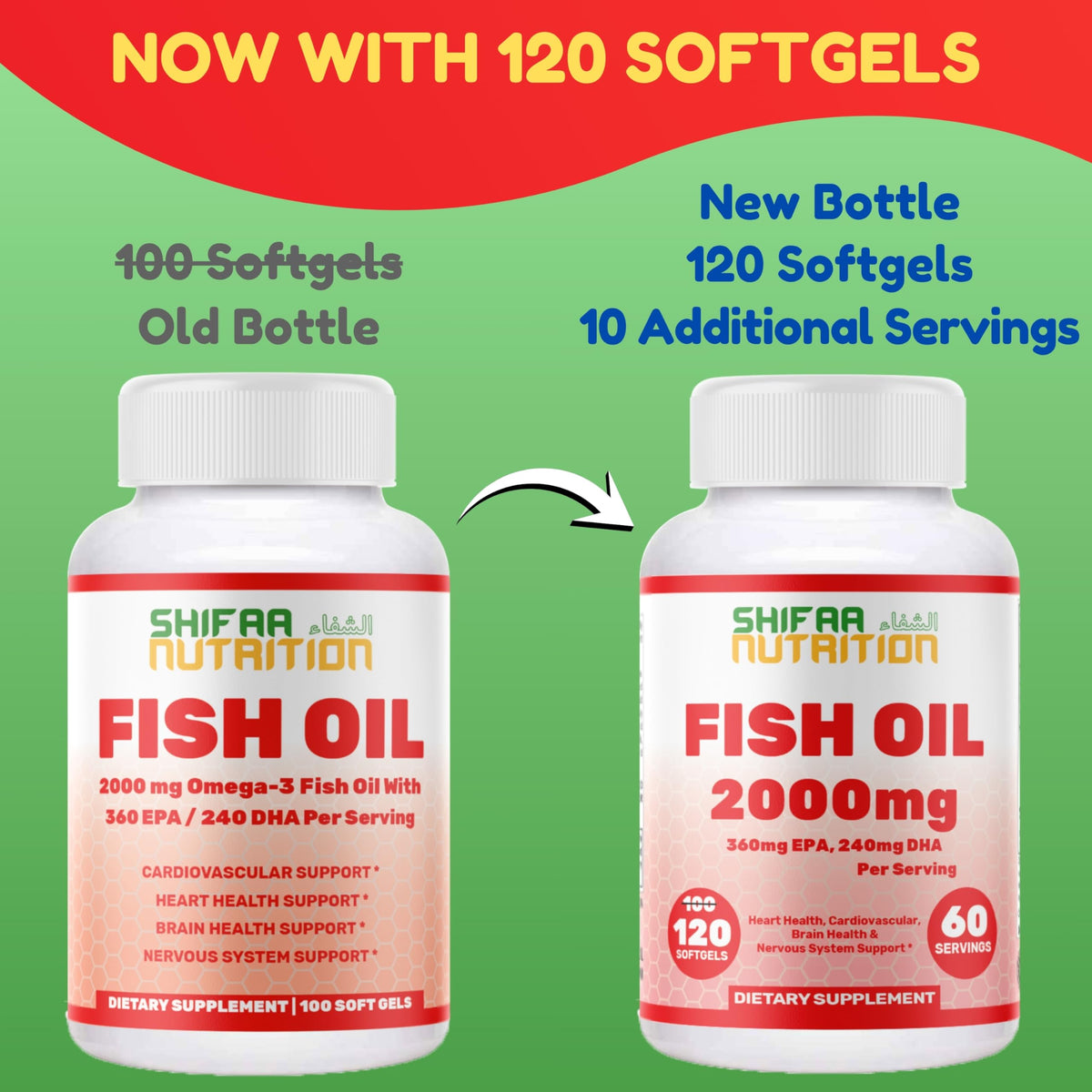 Omega 3 Fish Oil 2000mg 120 Softgels A465