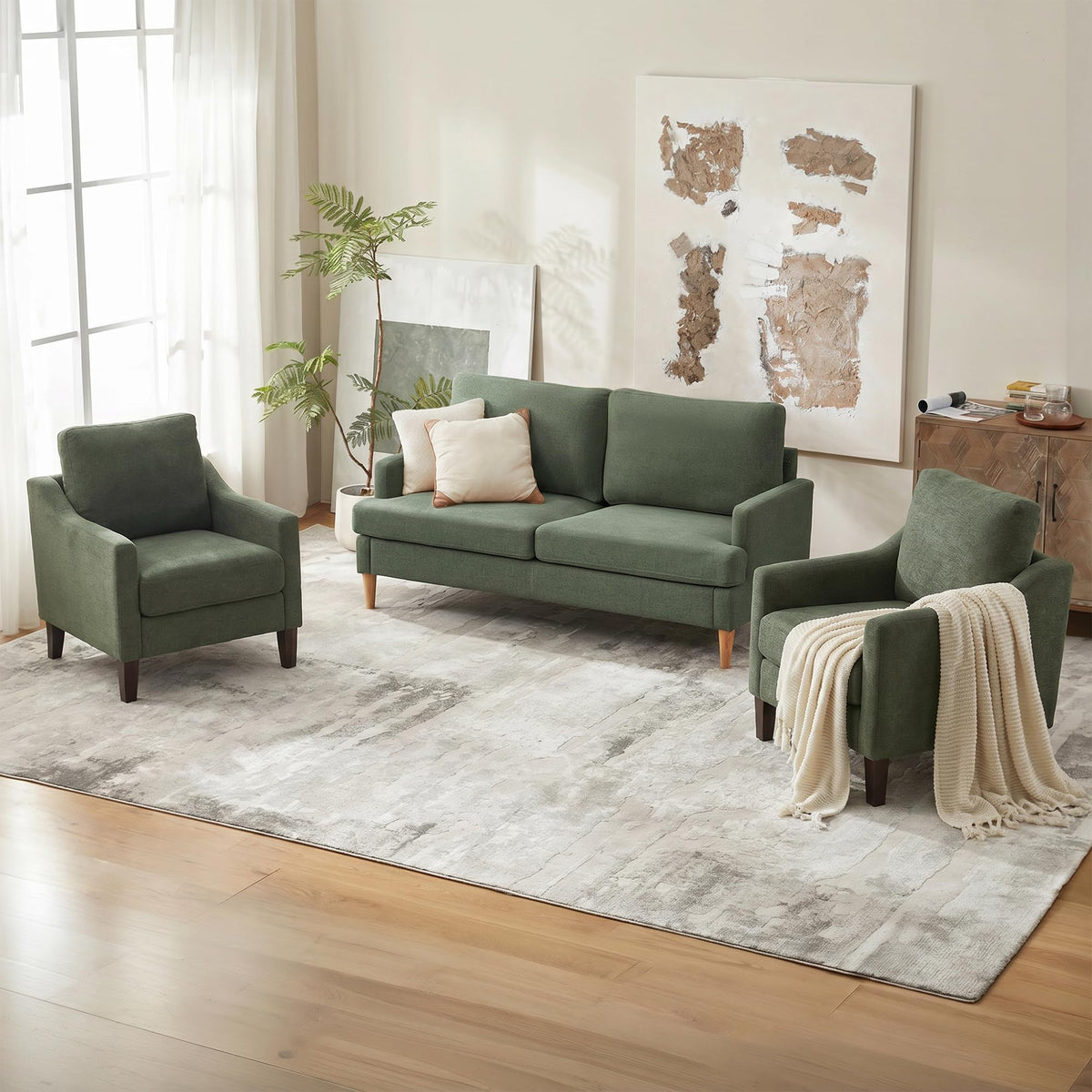 Accent Chairs Set of 2 Green Y753806