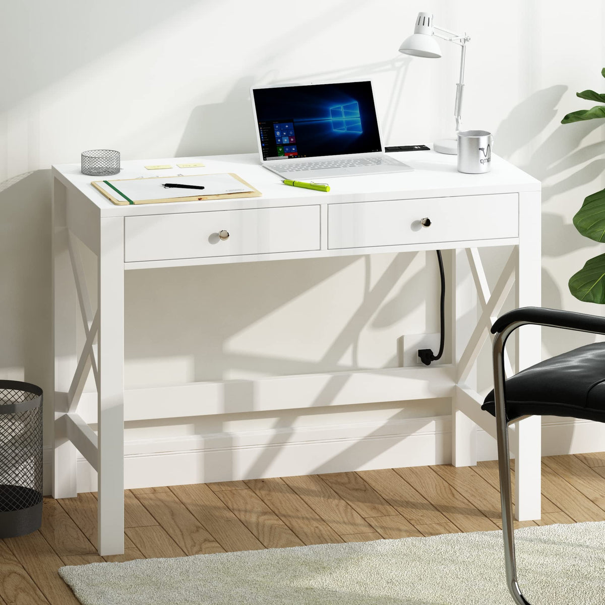39.4 Inches Computer Desk with 2 Drawers E21974
