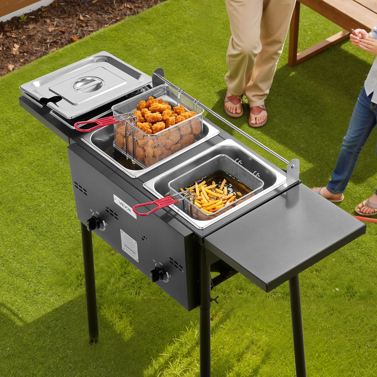 16 Qt Stainless Steel Double Burner Propane Fryer W40147