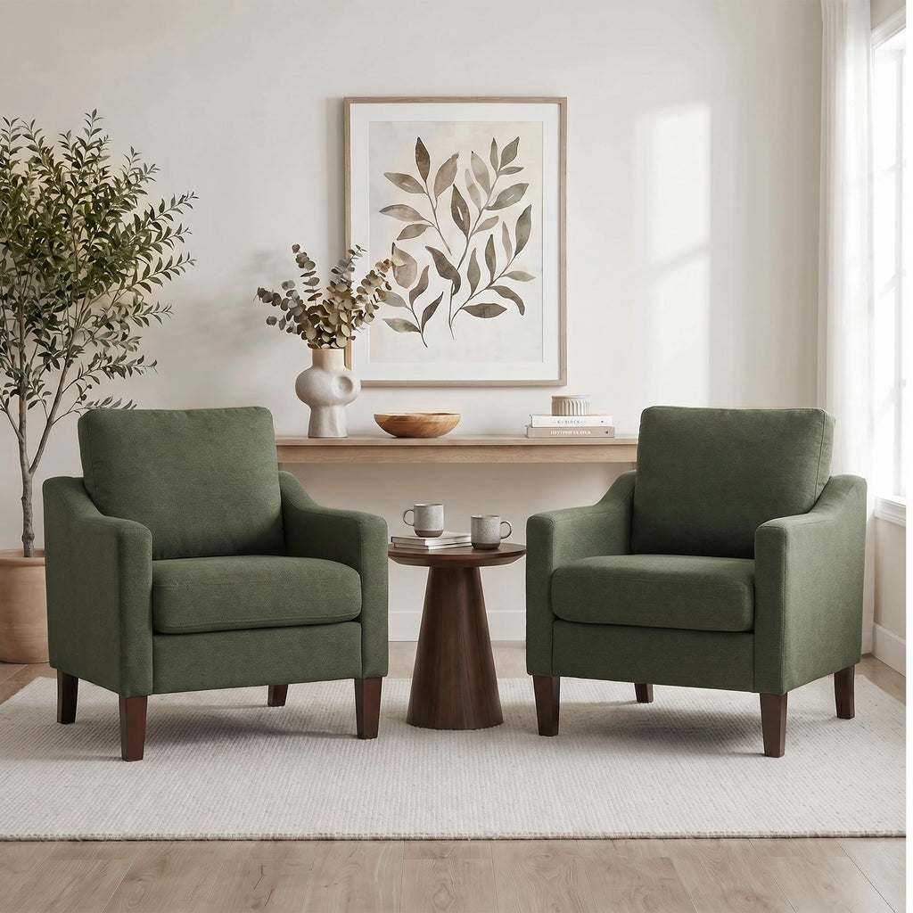 Accent Chairs Set of 2 Green Y753806