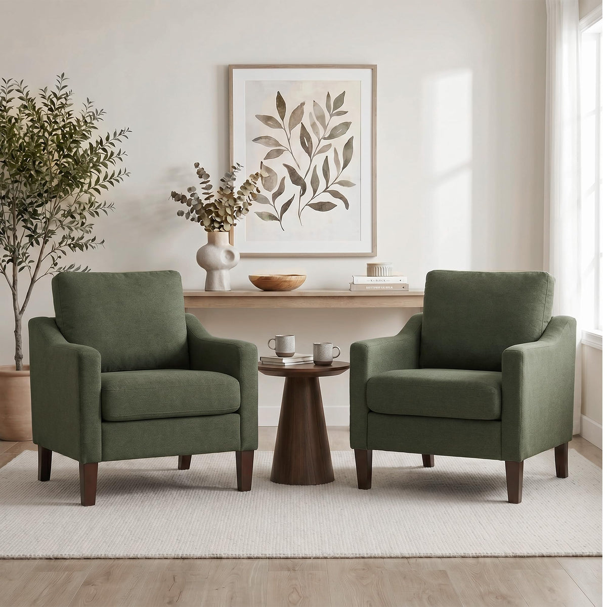 Accent Chairs Set of 2 Green Y753806