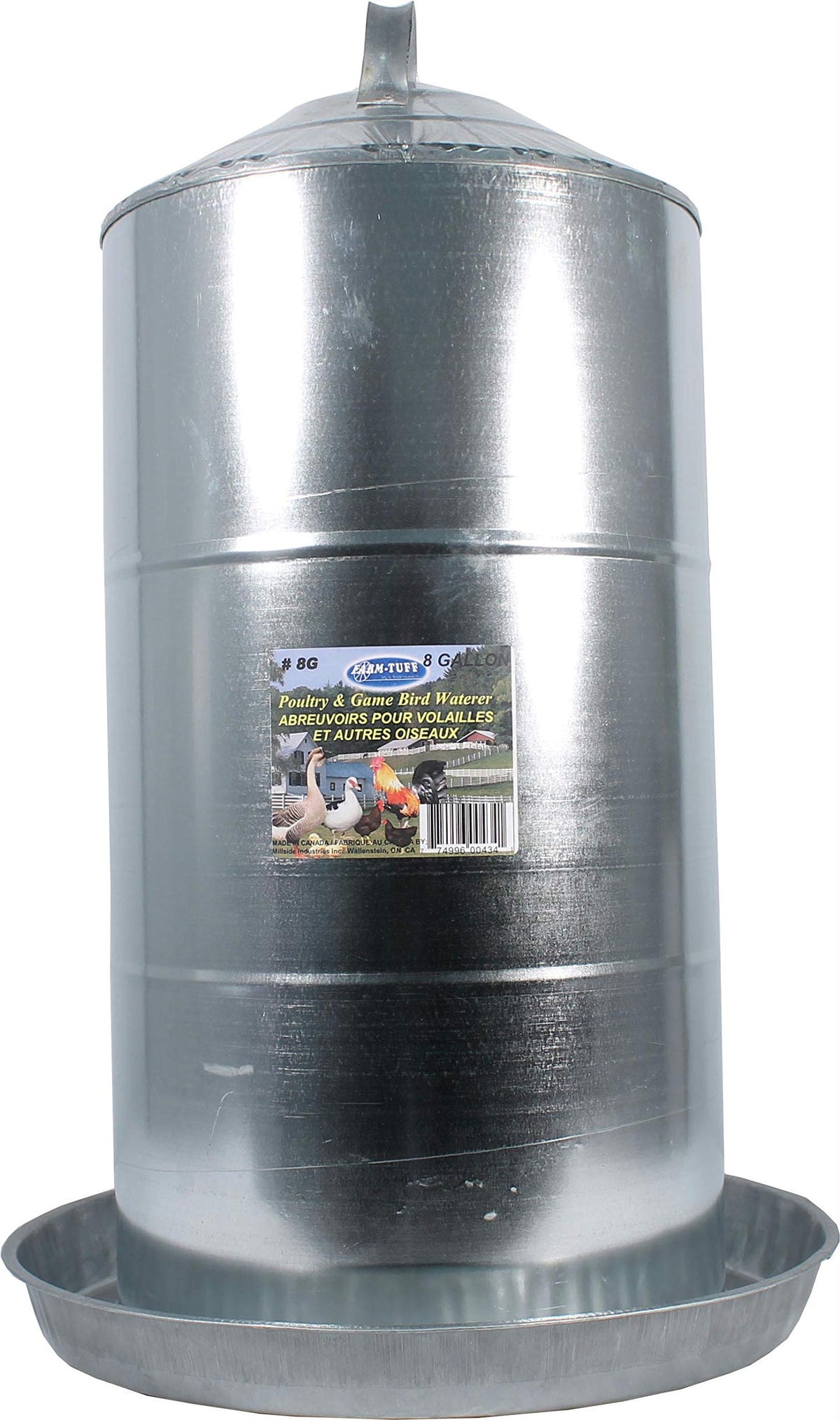 Galvanized 8 Gallon Poultry Waterer D790828