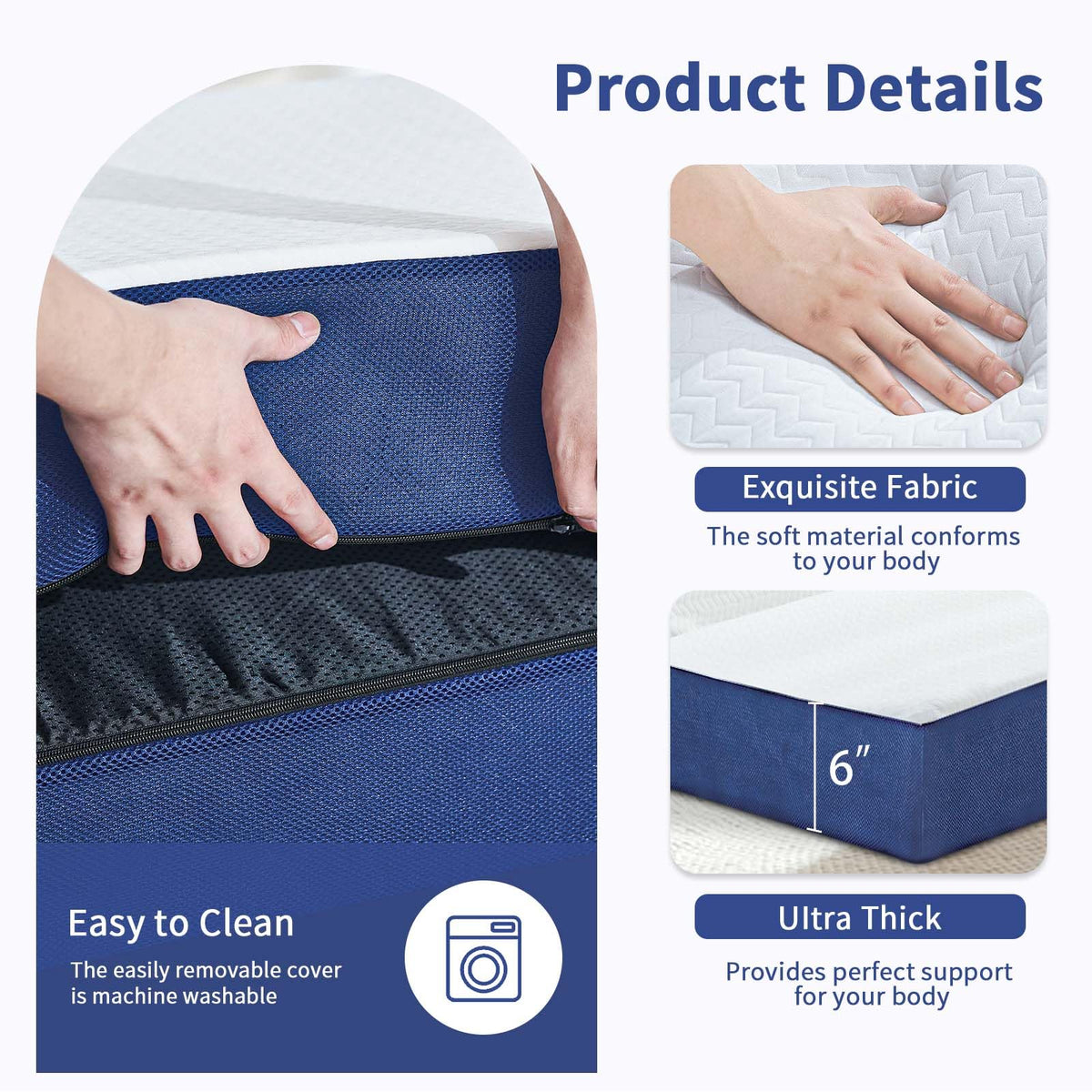 Foldable 6" Trifold Mattress Full Size S948