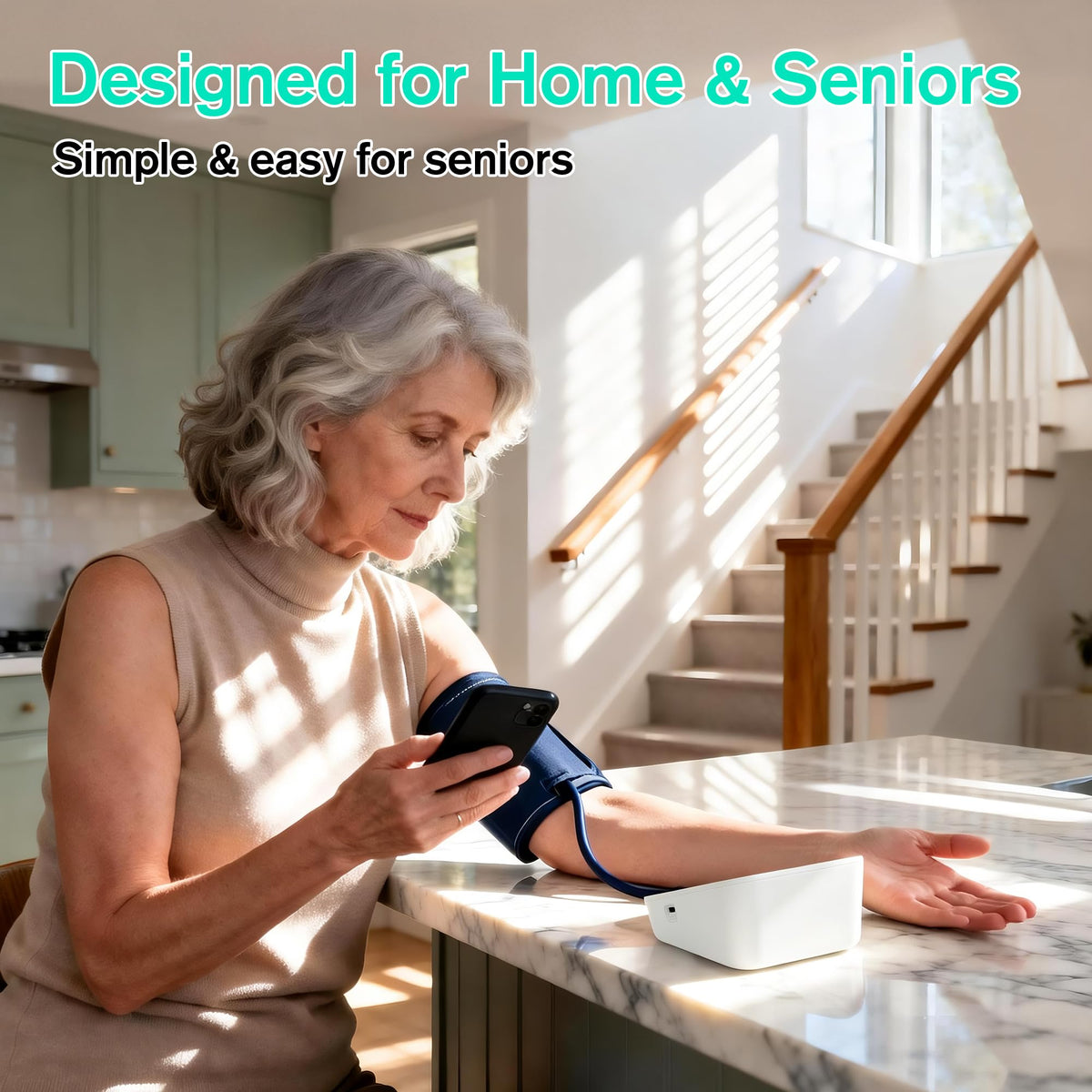 Upper Arm Blood Pressure Monitor with Large LCD Display and Wide Cuff V36058
