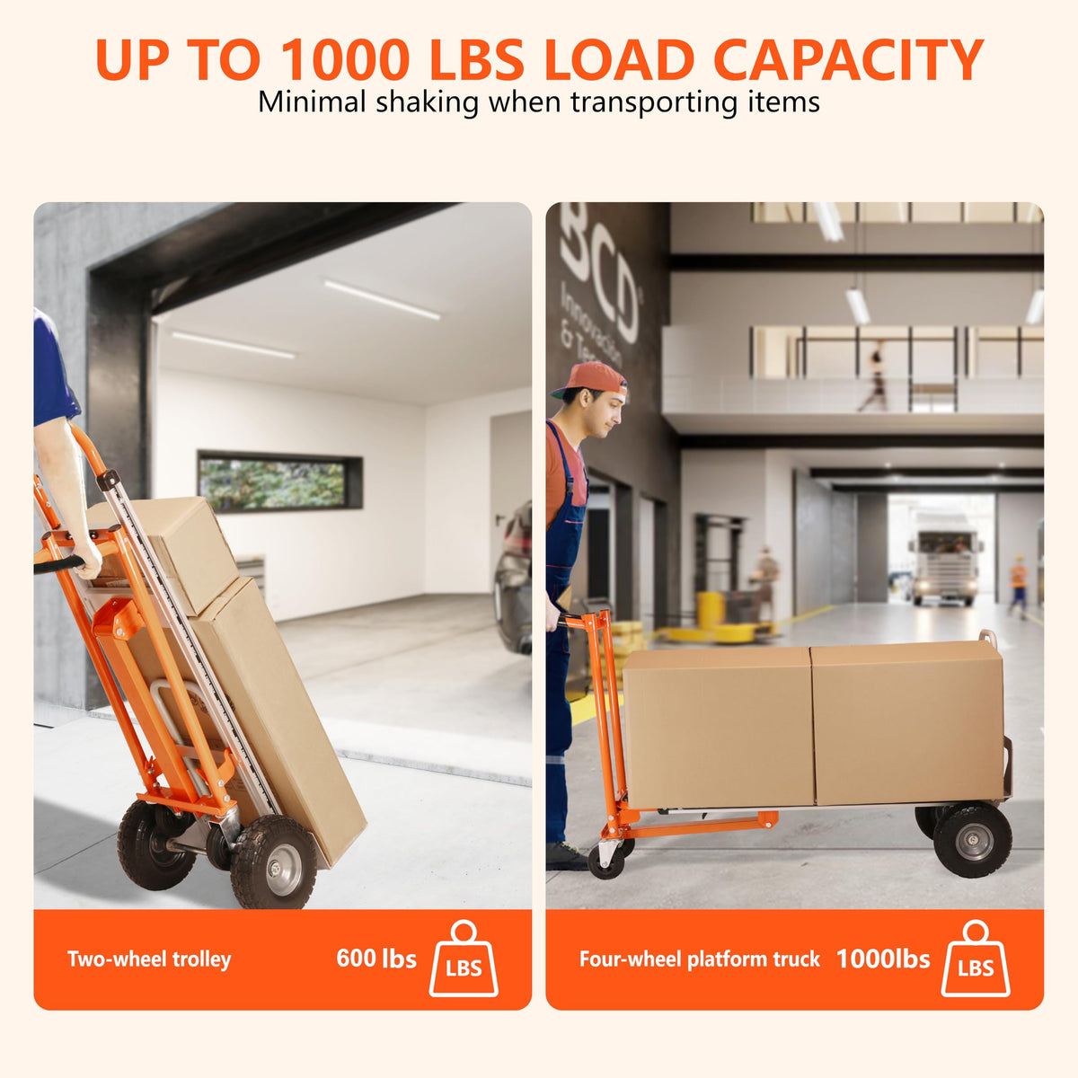 Aluminum 3 in 1 Folding Hand Truck 1000 LBS Capacity C154