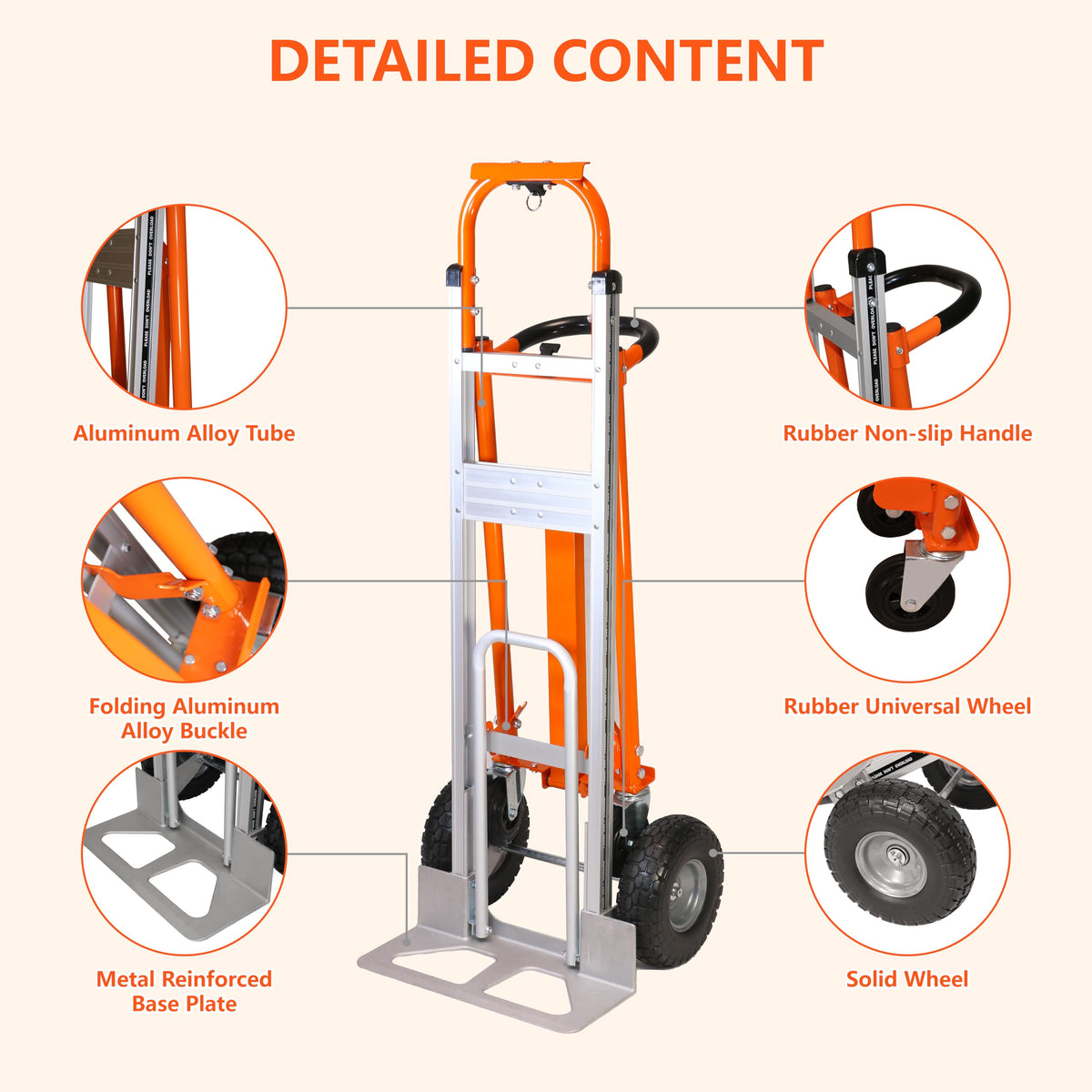 Aluminum 3 in 1 Folding Hand Truck 1000 LBS Capacity C154