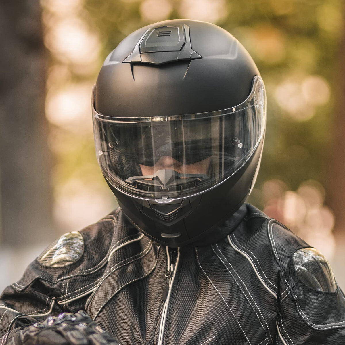 Matte Black Large Modular Full Face Motorcycle Helmet C599