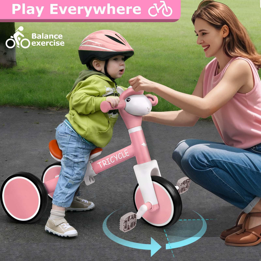 4-in-1 Kids Tricycle with Light & Music L26828