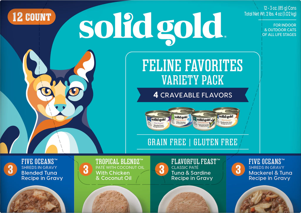 Solid Gold Dry Cat Food Chicken 6lb Wet Cat Food Variety Pack 12 Pack J806