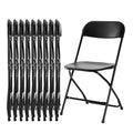 10 Pcs Black Plastic Folding Chair with Metal Frame F666721