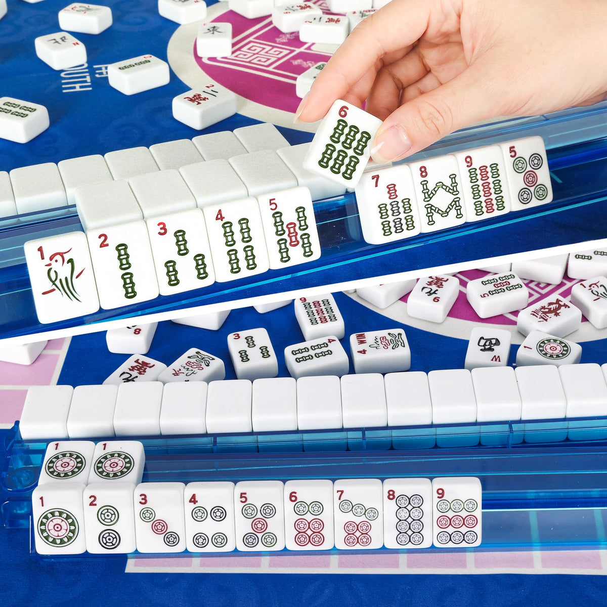 Mahjong Game Set with Racks, 166 Tiles & Bag H9861