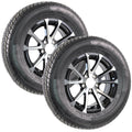 2-Pack Radial Trailer Tire Rim Assembly 145/R12 Black 5 Lug K40279