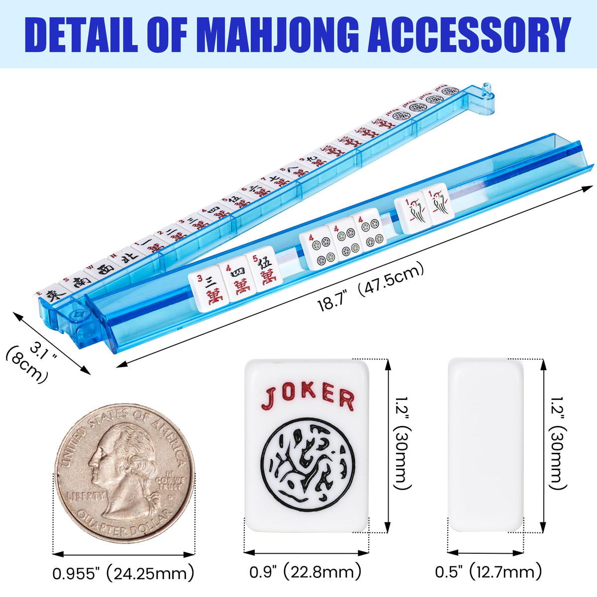 Mahjong Game Set with Racks, 166 Tiles & Bag H9861