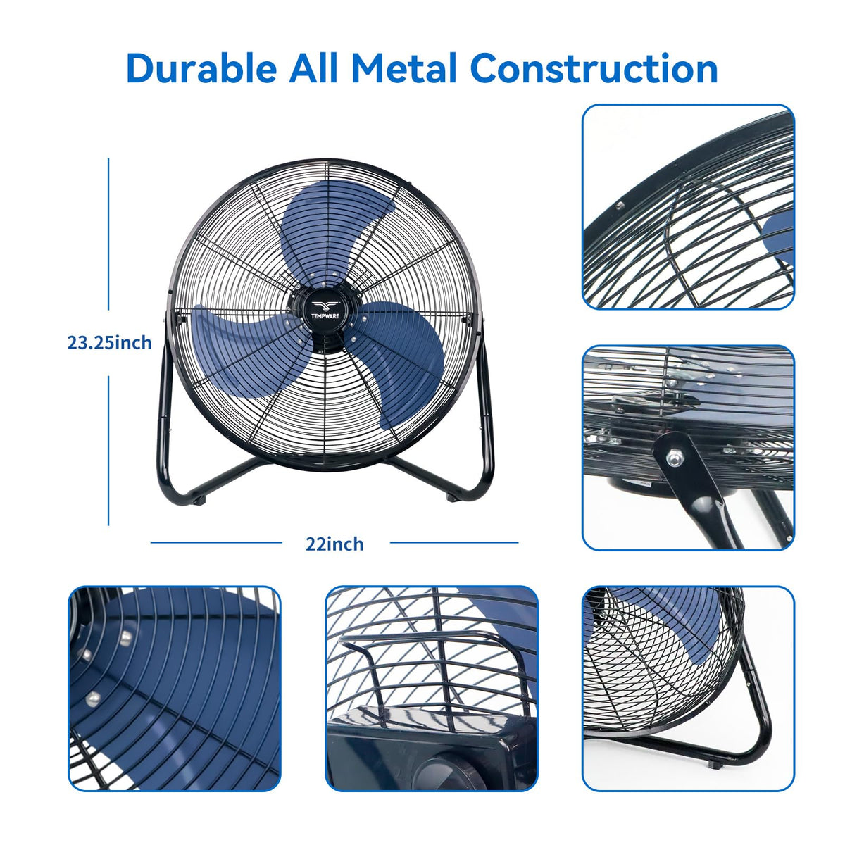 20 Inch High Velocity Floor Fan and 5000W Electric Garage Heater L3014